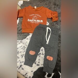 Baby NWOT fall Sweat Outfit Size 6-12M